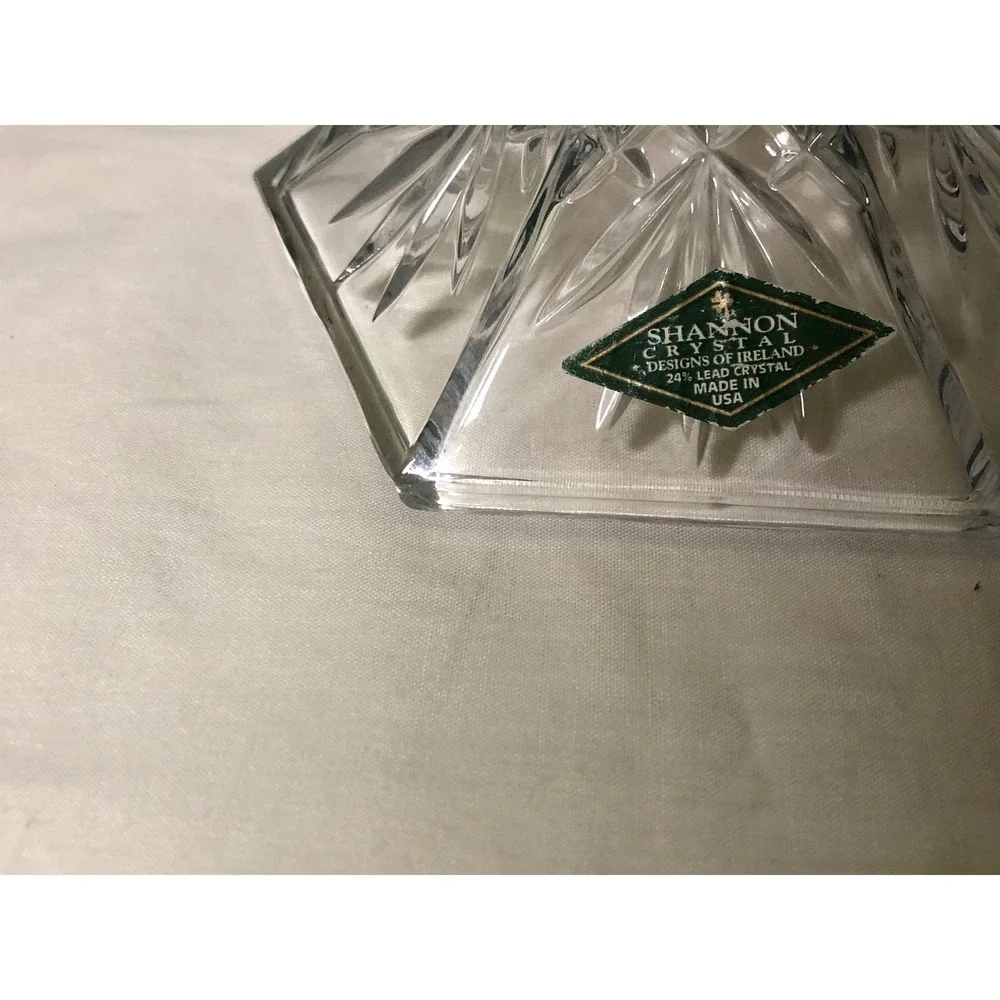 Shannon Crystal Designs of Ireland 24% Lead Crystal 7 Inch Candlestick Holder